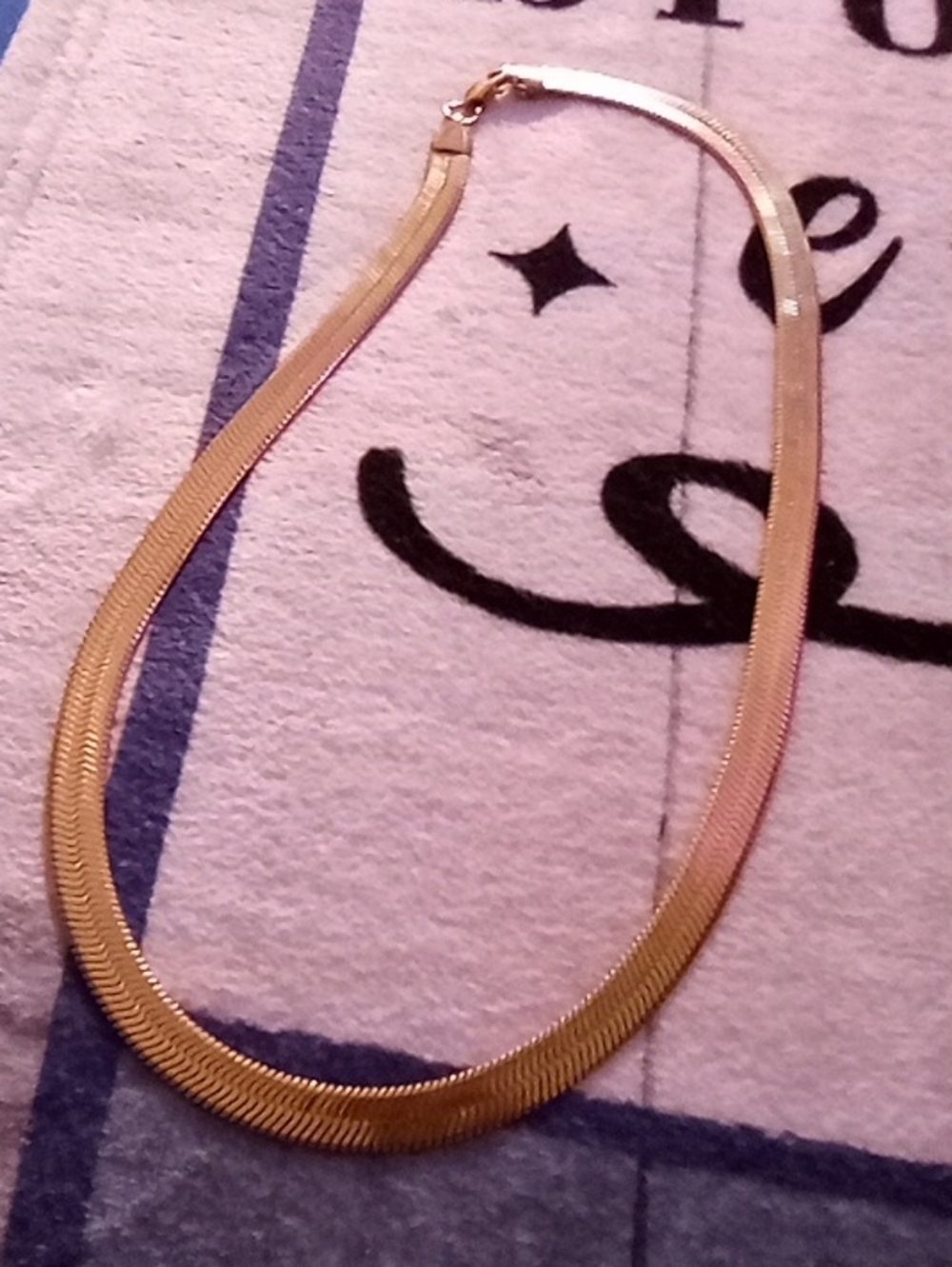 Classic Gold-Tone Herringbone Men's Necklace